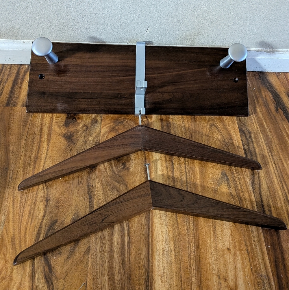 Vintage New Wall Coat Rack Walnut 1970 Coat Rack